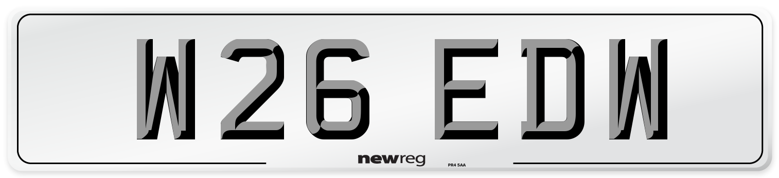 W26 EDW Number Plate from New Reg